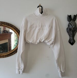 Alexander Wang White cropped sweatshirt Size S